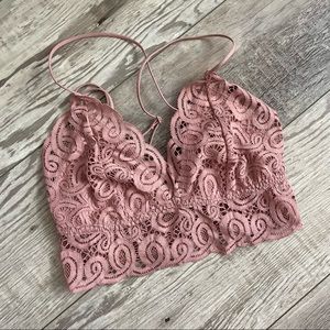 VS Pink Unlined Lace Bralette